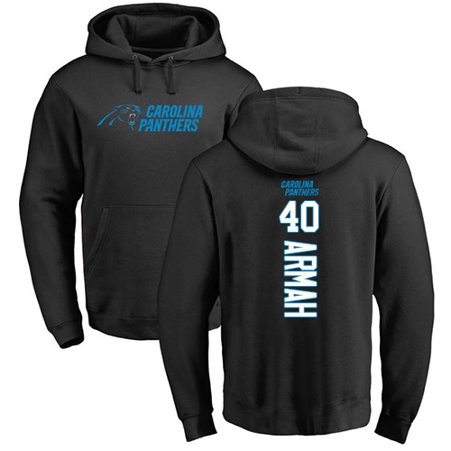 Carolina Panthers Men Black Alex Armah Backer NFL Football 40 Pullover Hoodie Sweatshirts